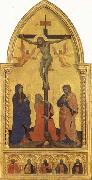 Nardo di Cione Crucifixion Scene with Mourners SS.Jerome,James the Lesser,Paul,James the Greater,and Peter Martyr painting